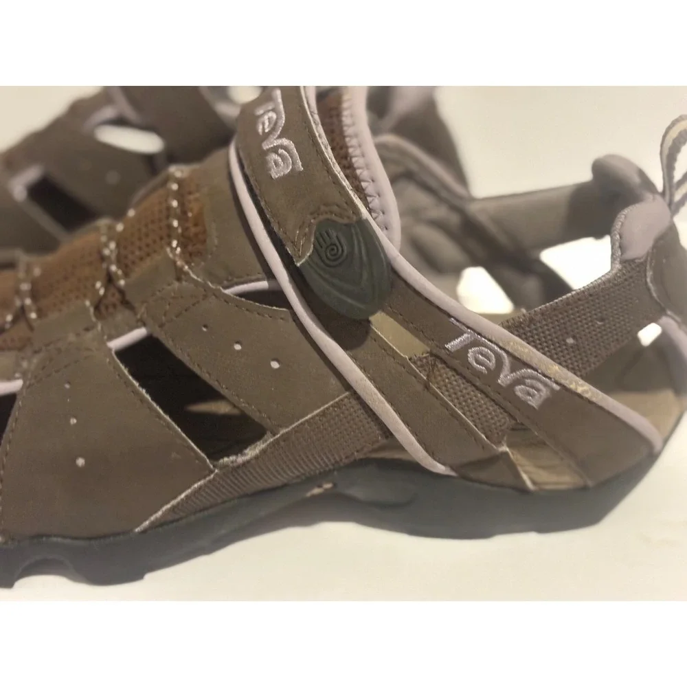 Teva Mens Forebay‎ Sport Sandals Brown Bungee Cord Hiking Trail Hook Loop Shoe 8